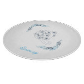 Initial "Q" Blue Monogram Calm Floral Schneidebrett (Ecke)