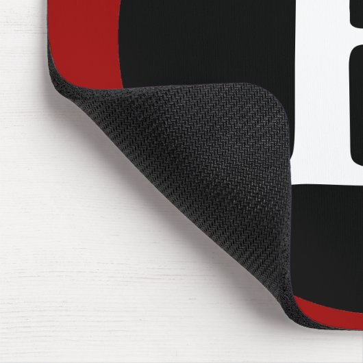 Initial R / Letter R Red Black & White Mousepad (Ecke)