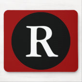 Initial R / Letter R Red Black & White Mousepad (Vorne)