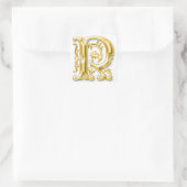 Initial R Monogram Aufkleber in Gold (Tasche)