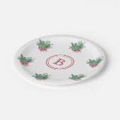 Initial, Red & Green Christmas Bouquet Pappteller (Schrägansicht)