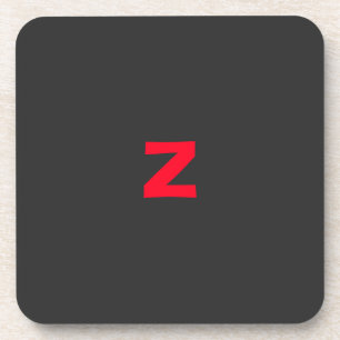 Initial Red Mit Monogramm Handgeschriebener Eigenn Getränkeuntersetzer