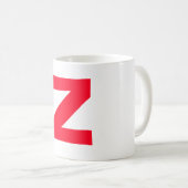 Initial Red Mit Monogramm Handgeschriebener Eigenn Kaffeetasse (VorderseiteRechts)