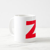 Initial Red Mit Monogramm Handgeschriebener Eigenn Kaffeetasse (Vorderseite Links)