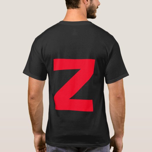 Initial Red Mit Monogramm Handgeschriebener Eigenn T-Shirt (Rückseite)