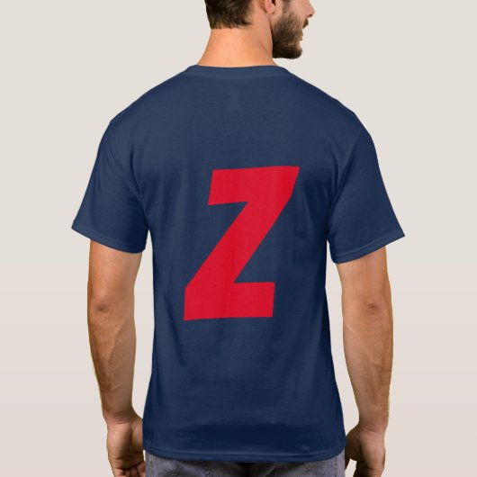 Initial Red Mit Monogramm Handwriting Own Name Blu T-Shirt (Rückseite)