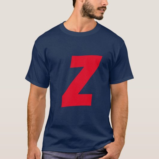 Initial Red Mit Monogramm Handwriting Own Name Blu T-Shirt (Vorderseite)