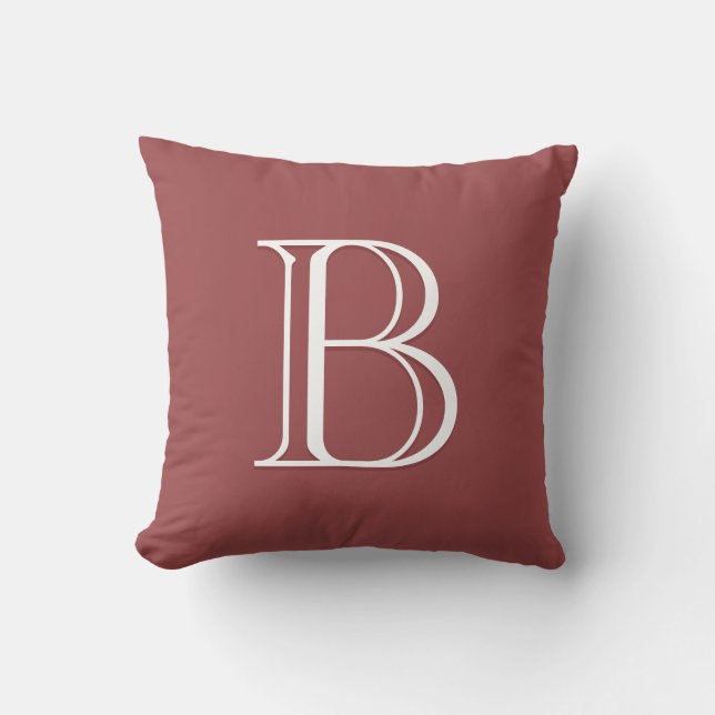 Initial Red & White Letter Monogram Kissen (Vorderseite)