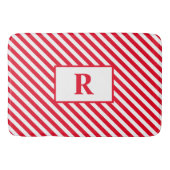 Initial Red/White Stripes Bath Mat Badematte (Vorderseite)