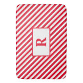 Initial Red/White Stripes Bath Mat Badematte (Vorderseite Vertikal)