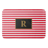 Initial Red/White Stripes Bath Mat Badematte (Vorderseite)