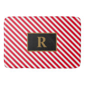 Initial Red/White Stripes Bath Mat Badematte (Vorderseite)