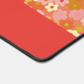 Initial Retro Floral Rosa Rosa Schreibtischunterlage (Ecke)