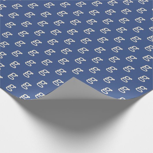 Initial-Retro-Schreibmaschinenblauer Schriftart fü Geschenkpapier (Ecke)