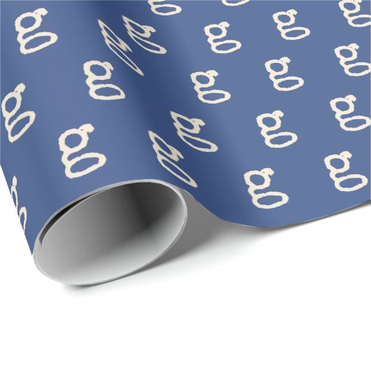 Initial-Retro-Schreibmaschinenblauer Schriftart fü Geschenkpapier (Rolleneckpunkt)