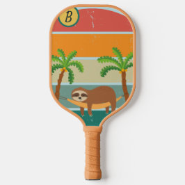 Initial-Retro-Sloth-Sunset für benutzerdefinierte  Pickleball Schläger