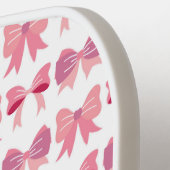 Initial rosa Bow Coquette Pattern Monogramm Pickleball Schläger (Linke Seite)