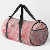 Initial, rosa Flamingo 3D-Design hinzufügen Duffle Bag (Rechte Ecke)