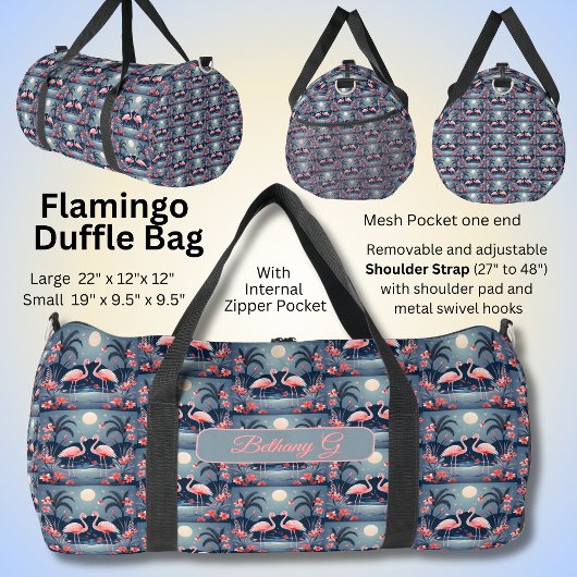 Initial, rosa Flamingo Design hinzufügen Duffle Bag