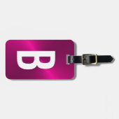 Initial rosa gebürstetes Metallisches Monogramm Gepäckanhänger (Vorderseite horizontal)