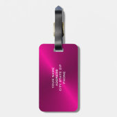 Initial rosa gebürstetes Metallisches Monogramm Gepäckanhänger (Rückseite vertikal)