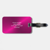 Initial rosa gebürstetes Metallisches Monogramm Gepäckanhänger (Rückseite horizontal)