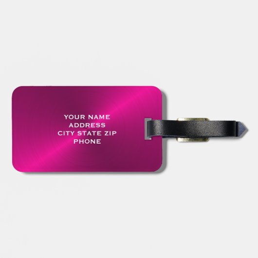 Initial rosa gebürstetes Metallisches Monogramm Gepäckanhänger (Rückseite horizontal)