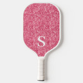 Initial rosa Glitzer Monogram Pickleball Schläger (Rückseite)