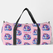 Initial, Rosa und Blau hinzufügen Duffle Bag (Vorderseite)