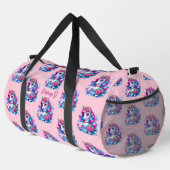 Initial, Rosa und Blau hinzufügen Duffle Bag (Rechte Ecke)