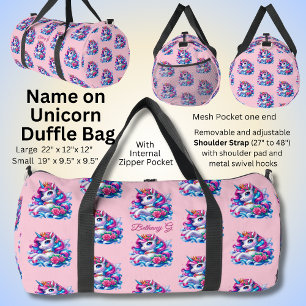 Initial, Rosa und Blau hinzufügen Duffle Bag