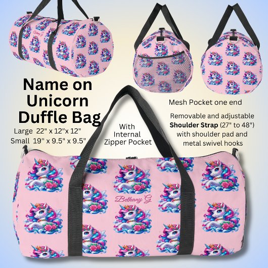 Initial, Rosa und Blau hinzufügen Duffle Bag