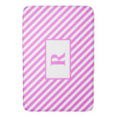 Initial rosa/weiße Streifen Bath Mat Badematte (Vorderseite Vertikal)