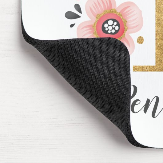 Initial rosa, weißer Anfangsbuchstabe P Mousepad (Ecke)