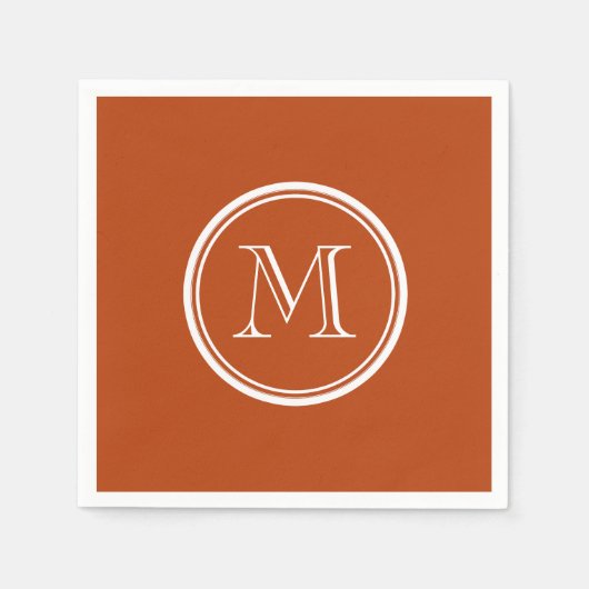 Initial rostaufarbenes Monogramm Serviette (Vorderseite)