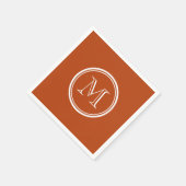 Initial rostaufarbenes Monogramm Serviette (Ecke)
