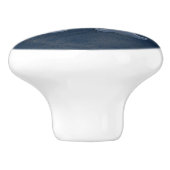 Initial Rustic Blue Leather Texture Monogram Keramikknauf (Seitenansicht)