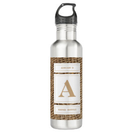 Initial Rustic Burlap Monogram Edelstahlflasche