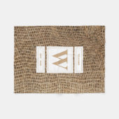 Initial Rustic Burlap Monogram Fleecedecke (Vorderseite (Horizontal))