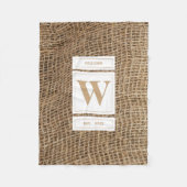 Initial Rustic Burlap Monogram Fleecedecke (Vorderseite)