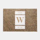 Initial Rustic Burlap Monogram Fußmatte (Vorderseite)