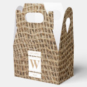 Initial Rustic Burlap Monogram Geschenkschachtel (Geöffnet)