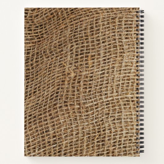 Initial Rustic Burlap Monogram Notizblock (Rückseite)