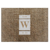 Initial Rustic Burlap Monogram Schneidebrett (Vorderseite)
