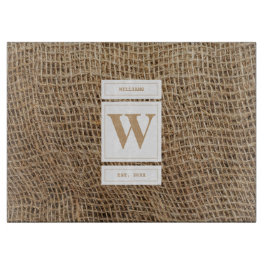 Initial Rustic Burlap Monogram Schneidebrett