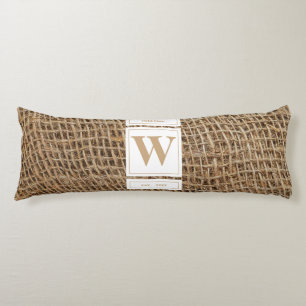Initial Rustic Burlap Monogram  Seitenschläferkissen
