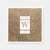 Initial Rustic Burlap Monogram Serviette (Vorderseite)