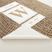 Initial Rustic Burlap Monogram Sherpadecke (3/4)