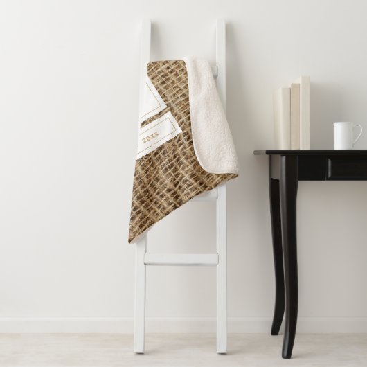 Initial Rustic Burlap Monogram Sherpadecke (Beispiel)