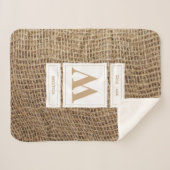 Initial Rustic Burlap Monogram Sherpadecke (Vorderseite (Horizontal))